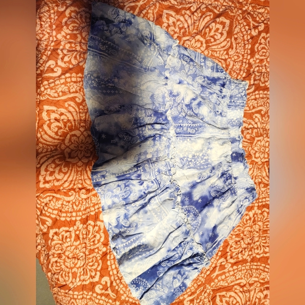 Ocean Drive Blue and White Mini Skirt